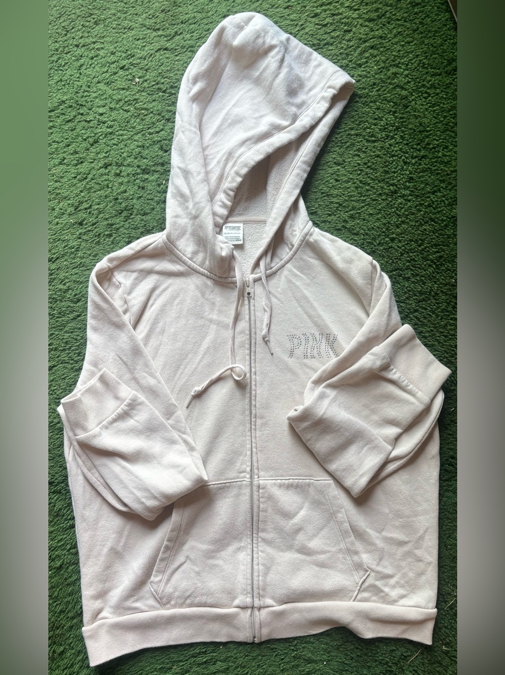 PINK Victoria's Secret Soft tan Zip-up Sweatshirt